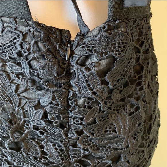 Anthropologie Esley Black Crochet LS Dress - Picture 5 of 7